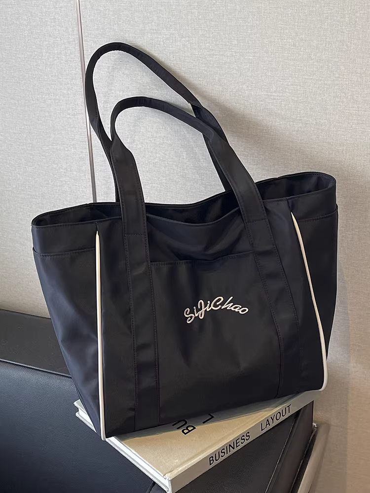 Túi vải nylon nữ, dung tích lớn, mẫu mới thu đông 2025, túi đeo vai đa năng, túi tote dành cho sinh viên đi học