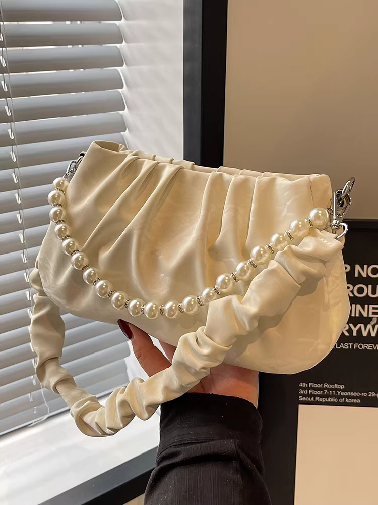 Túi đeo chéo nữ một dây xếp ly, thiết kế độc đáo mùa thu đông 2025, túi vuông nhỏ cao cấp