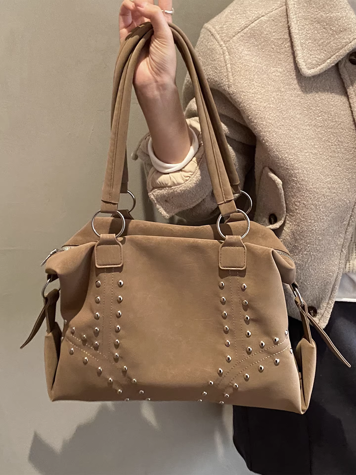 Túi đeo vai nữ kiểu retro, dung tích lớn, mẫu mới thu đông 2025, chất liệu cao cấp, túi tote đi làm