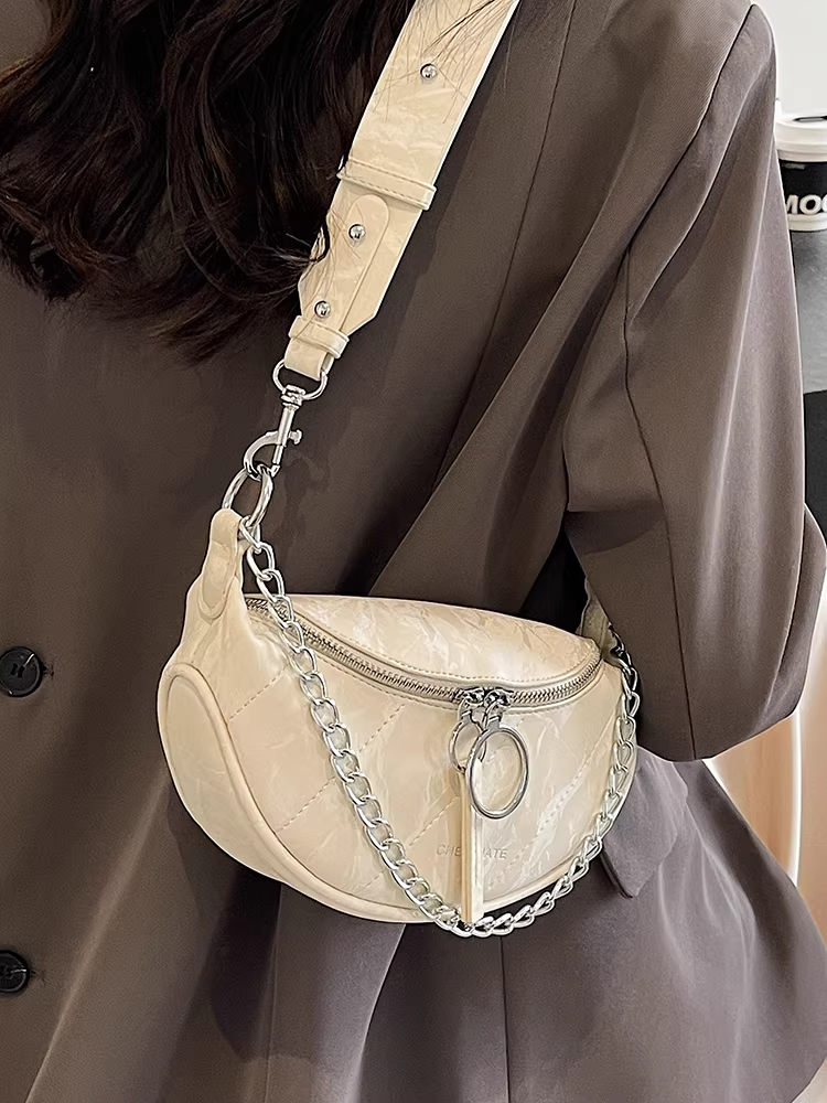 Những chiếc túi thời thượng năm nay mang lại cảm giác cao cấp, túi đeo hông thời trang mới năm 2025, túi đeo chéo đa năng phong cách ins mùa thu đông, túi nữ, túi đeo ngực.