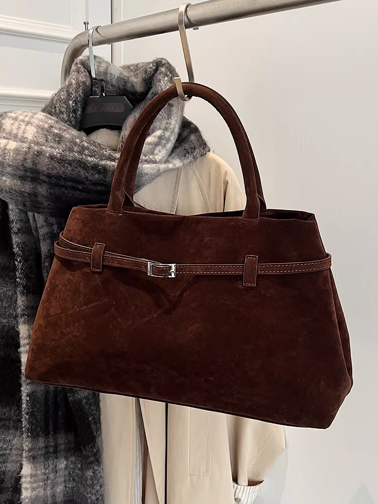 Túi da lộn nữ, dung tích lớn, mẫu mới thu đông 2025, đa năng, đeo vai, đeo nách, đi làm, đi chơi