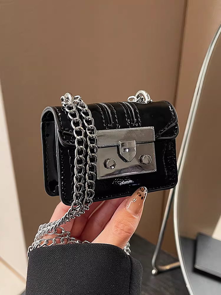 Túi mini cao cấp dành cho nữ, phong cách retro thu đông 2025, túi đeo chéo dây xích mới, túi đựng son môi thời thượng dành cho nữ