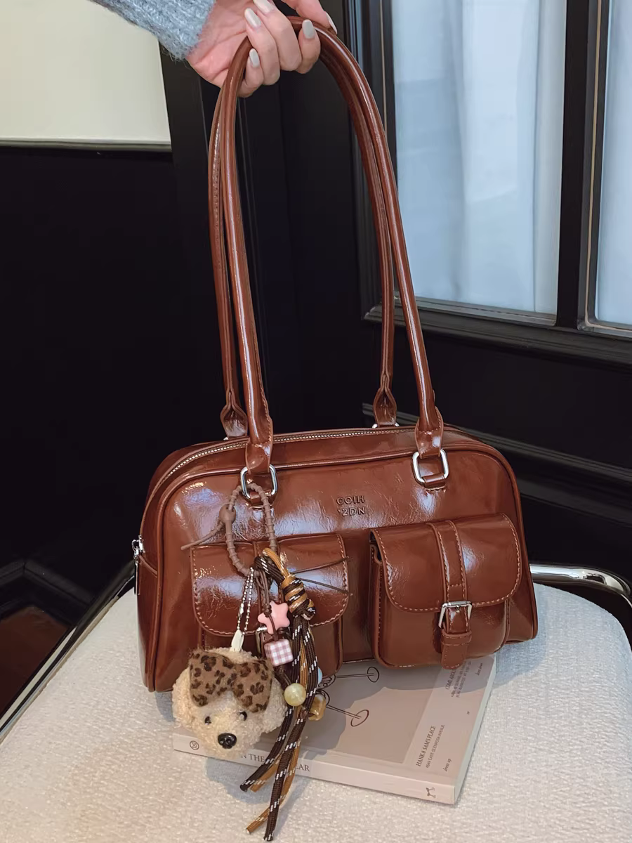 Túi đeo chéo nữ cỡ lớn phong cách retro, mẫu mới thu đông 2025, thiết kế độc đáo, cá tính, túi đeo vai/nách, túi đựng gối đi làm