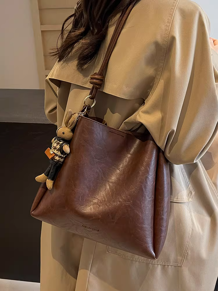Túi đeo chéo nữ retro, dung tích lớn, mẫu mới thu đông 2025, đa năng, đơn giản, đeo vai, đeo chéo, dùng được cho công việc và đi chơi, túi tote