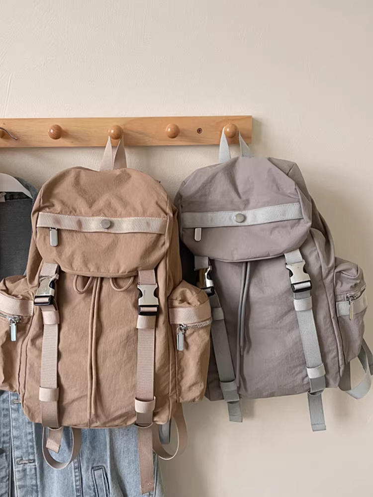 Khuôn viên trường theo phong cách rừng rậm phong cách tối giản Nhật Bản dành cho nữ sinh viên đại học phong cách lười biếng Ba lô vải nylon sức chứa lớn Ba lô thông thường