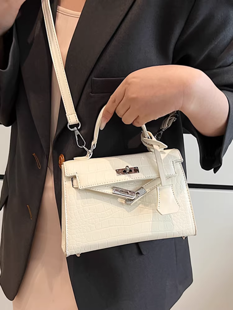 Túi xách nhỏ kiểu Pháp cổ điển dành cho nữ xuân hè 2025, thời trang mới, đa năng, đeo vai, đeo chéo, túi độc đáo, túi Kelly