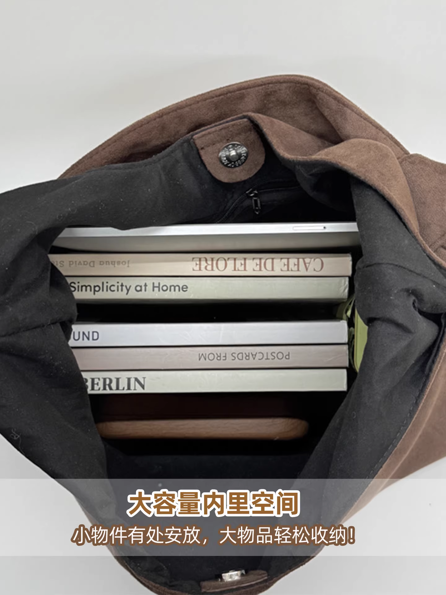 Túi da lộn nữ, dung tích lớn, mẫu mới thu đông 2025, túi đeo vai/nách retro, túi tote đi làm thường ngày