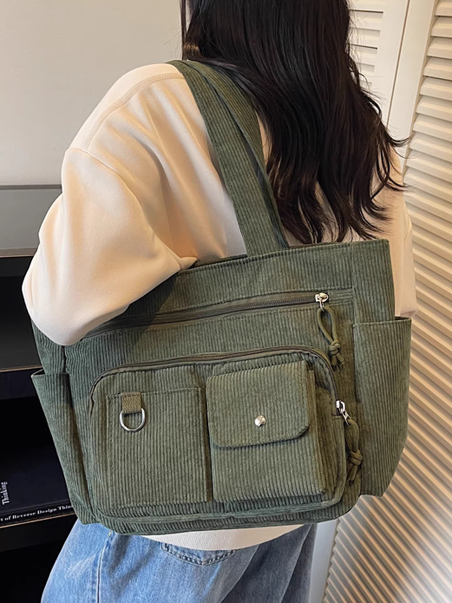 Túi vải bố nữ, dung tích lớn, mẫu mới thu đông 2025, túi đeo vai vải bố, túi tote đi học đi làm cho sinh viên