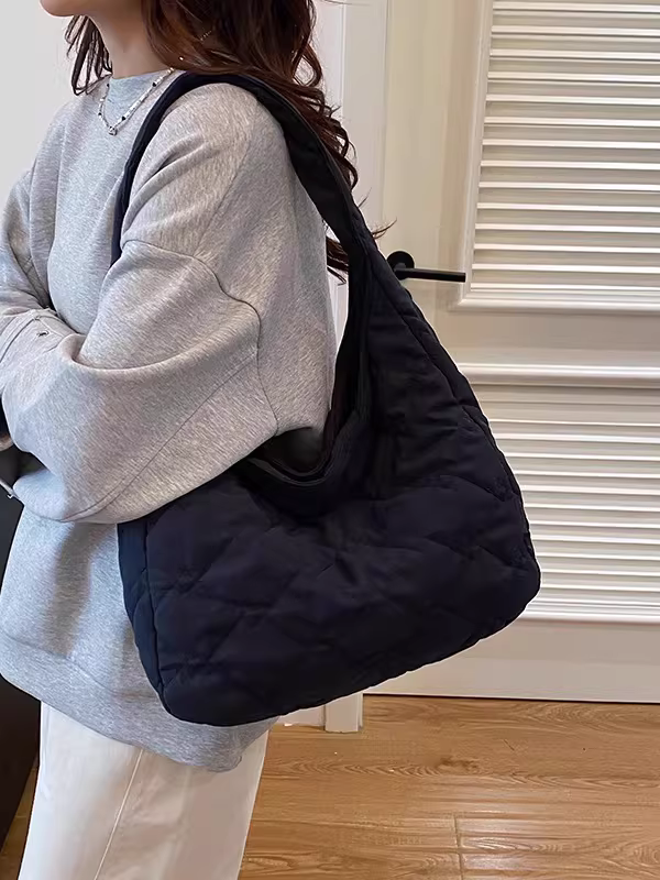 Túi vải canvas nữ, dung tích lớn, mẫu mới thu đông 2025, đa năng, đeo vai/nách, túi tote học sinh đi học