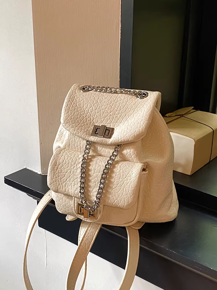 Túi đeo chéo nhỏ phong cách Hàn Quốc 2025, balo dây xích mới dành cho nữ, balo học sinh đa năng cao cấp, balo du lịch kiểu xô