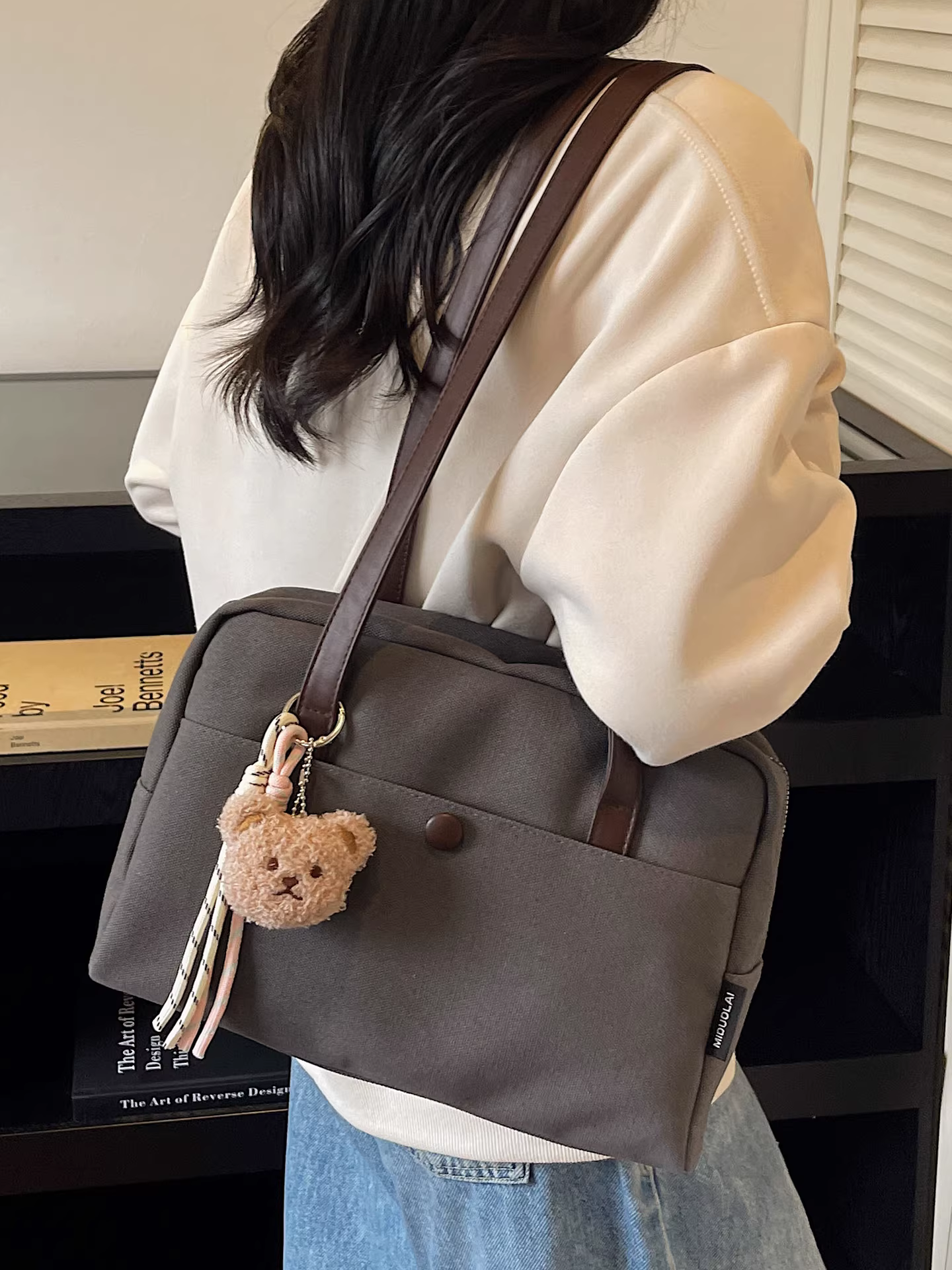 Túi vải canvas nữ, dung tích lớn, mẫu mới thu đông 2025, đa năng, đơn giản, đeo vai/nách, túi tote cao cấp đi làm