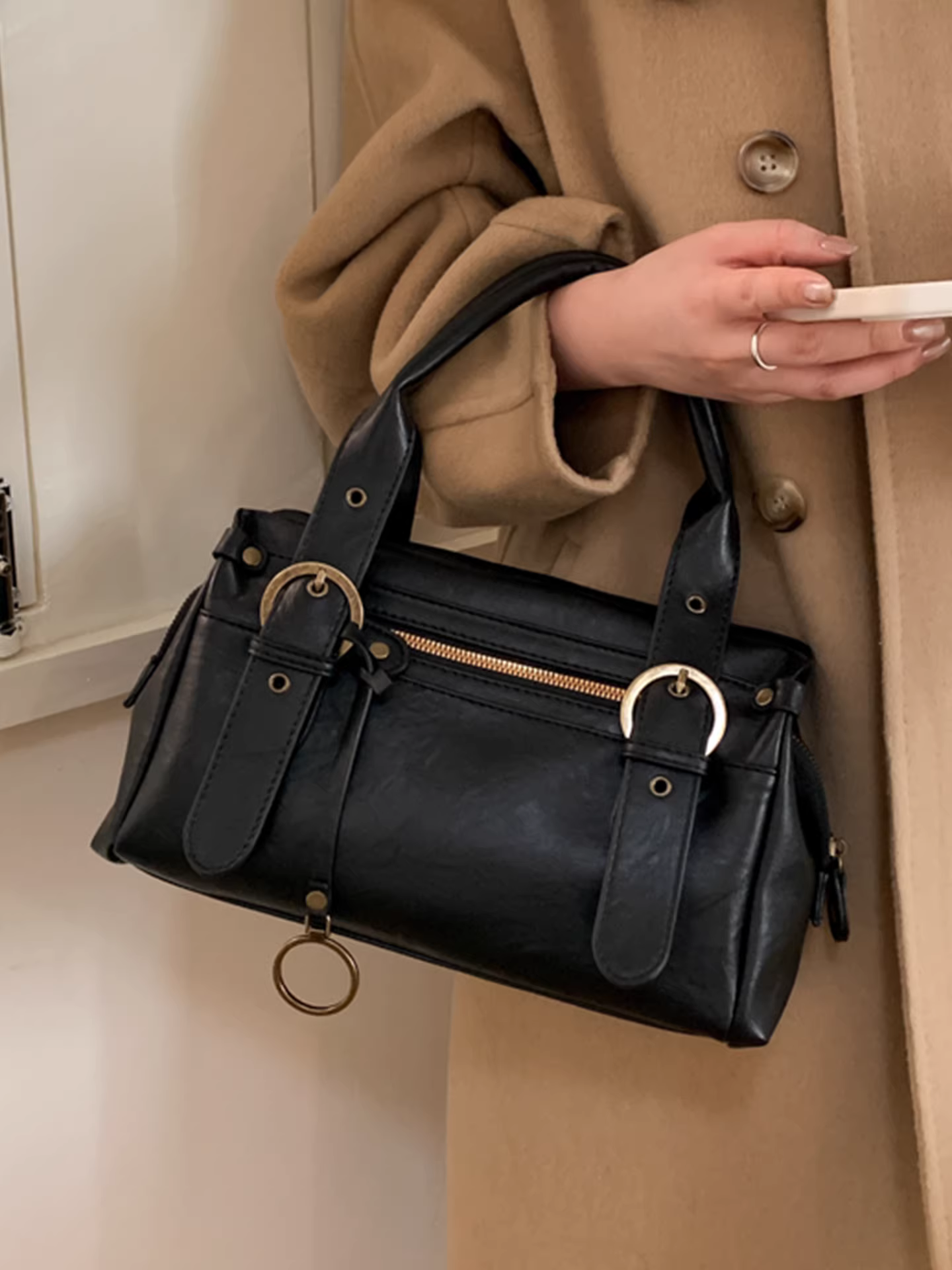 Túi xách nữ dung tích lớn, phong cách retro thu đông 2025 mới, túi đeo vai/nách đa năng, túi đựng gối đi làm