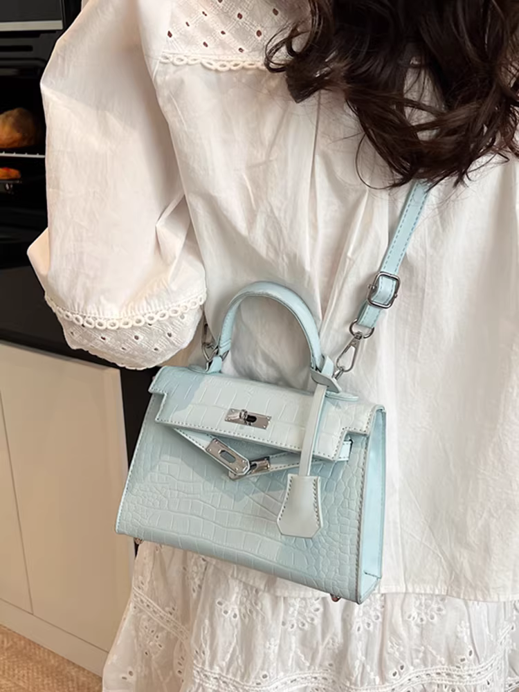 Túi xách nhỏ kiểu Pháp cổ điển dành cho nữ xuân hè 2025, thời trang mới, đa năng, đeo vai, đeo chéo, túi độc đáo, túi Kelly
