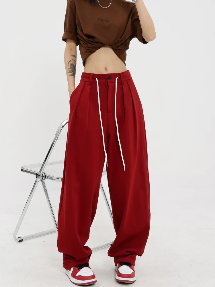 KEN STUDIO Xuân Thu Thiết kế nguyên bản Quần thể thao chuối Quần thẳng nữ Quần ống rộng Quần âu Quần tây