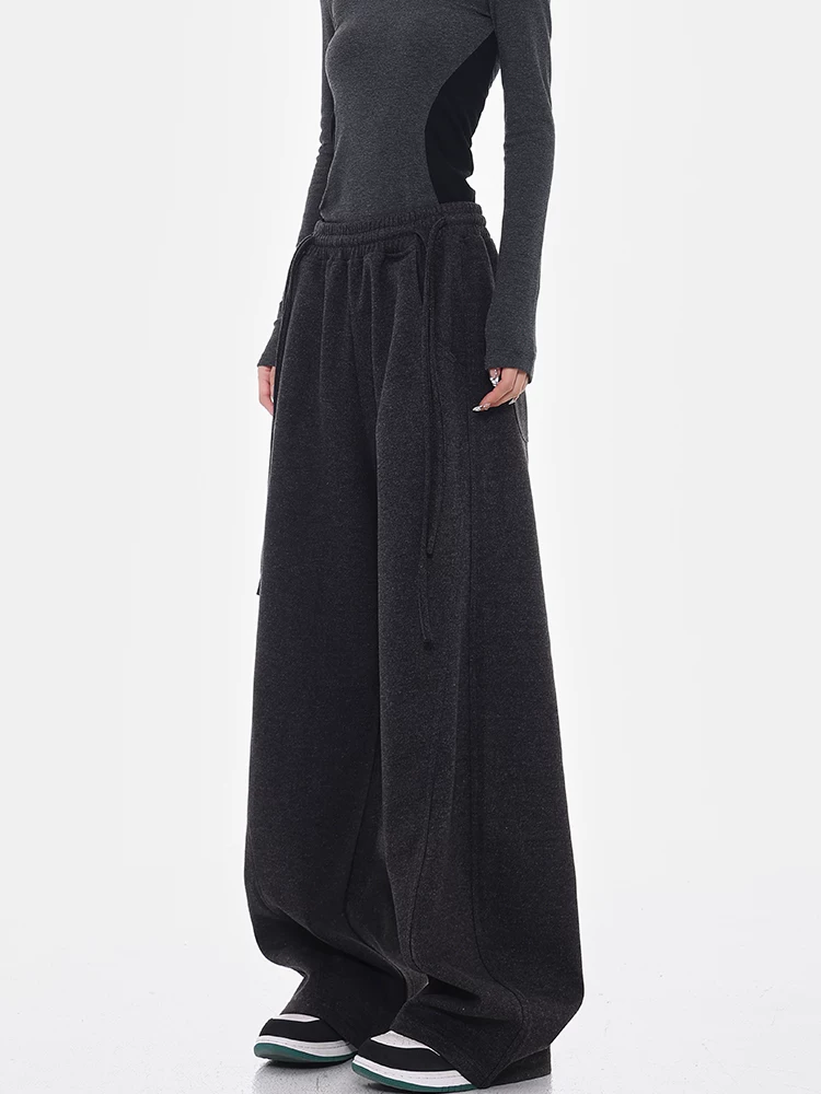 Quần len dày KEN STUDIO dành cho nữ, quần thể thao rộng rãi, quần thể thao, quần liềm, quần kiếm, quần ống rộng