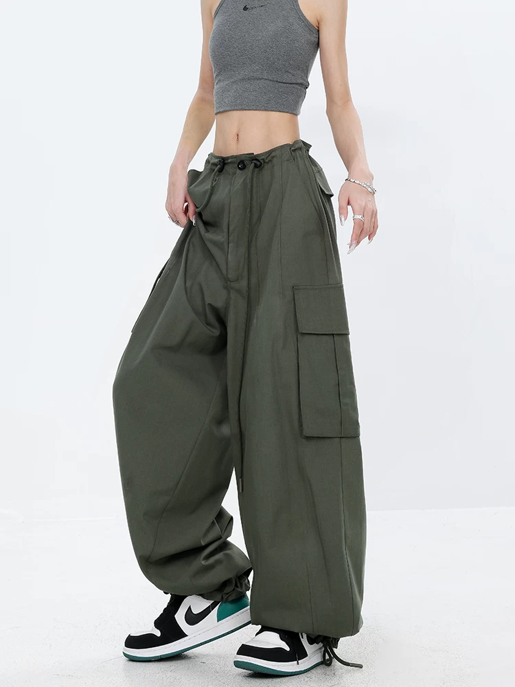 KEN STUDIO mùa hè mới của Mỹ quần cargo đường phố cao cấp dành cho nữ quần nhảy đường phố hip-hop quần thẳng dáng rộng quần thường ngày