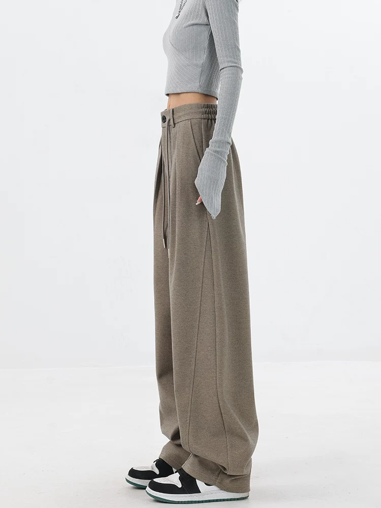 KEN STUDIO mùa thu đông mới quần lưỡi liềm quần dao cong quần thể thao thông thường quần thể thao quần tây nữ quần chuối quần ống rộng