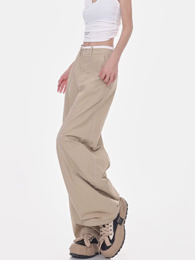 KEN STUDIO quần kaki scimitar quần liềm quần chuối quần nữ nhẹ nhàng quần ống rộng quần âu quần tây