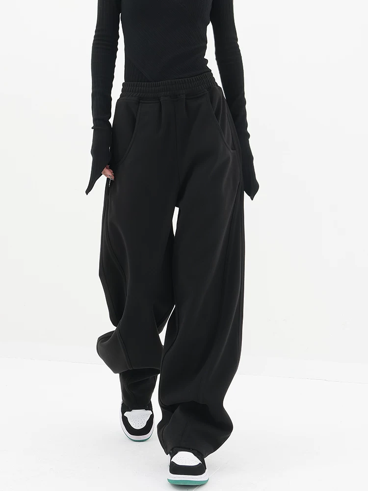 Quần thể thao dày mùa đông KEN STUDIO dành cho nữ, chất liệu len, quần chuối, quần ống rộng, quần thể thao, quần liềm.