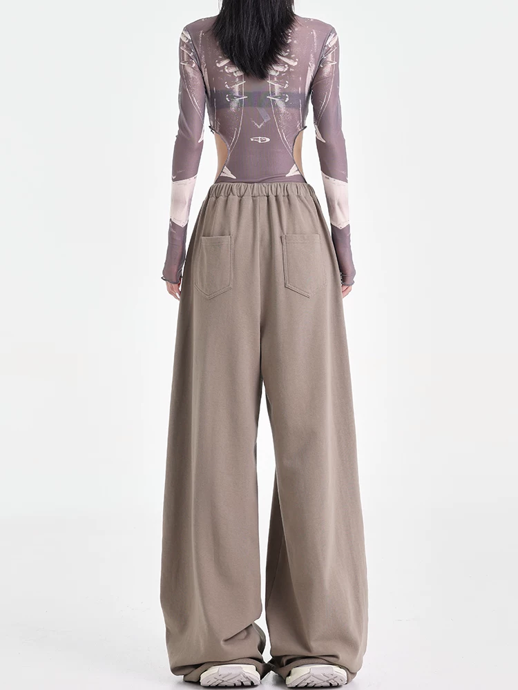 KEN STUDIO Quần âu ống đứng cạp cao kiểu Mỹ mới, dáng rộng và tôn dáng, cực dài dành cho người cao, quần thể thao