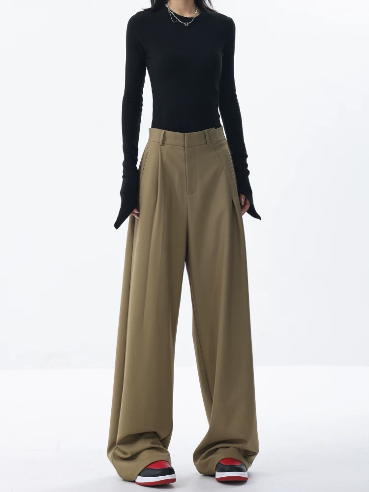 Quần âu dáng thẳng thiết kế nguyên bản của KEN STUDIO dành cho nữ, kiểu dáng xuân thu mới, quần dài dáng rộng và tôn dáng.