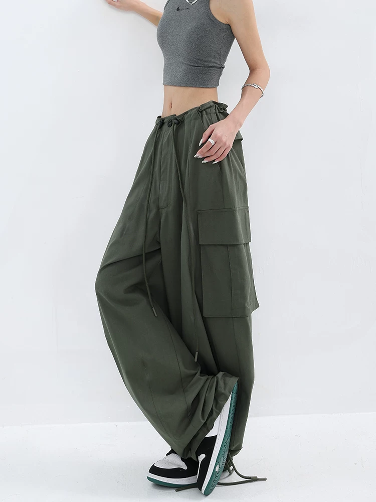 KEN STUDIO mùa hè mới của Mỹ quần cargo đường phố cao cấp dành cho nữ quần nhảy đường phố hip-hop quần thẳng dáng rộng quần thường ngày