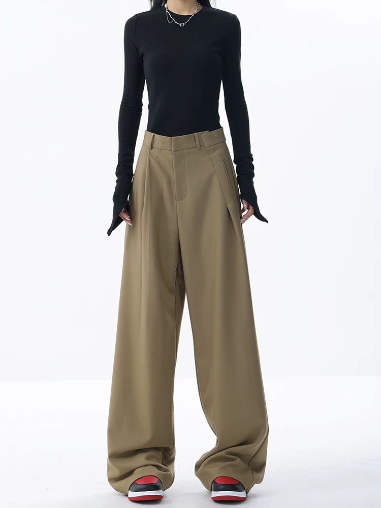 Quần âu dáng thẳng thiết kế nguyên bản của KEN STUDIO dành cho nữ, kiểu dáng xuân thu mới, quần dài dáng rộng và tôn dáng.