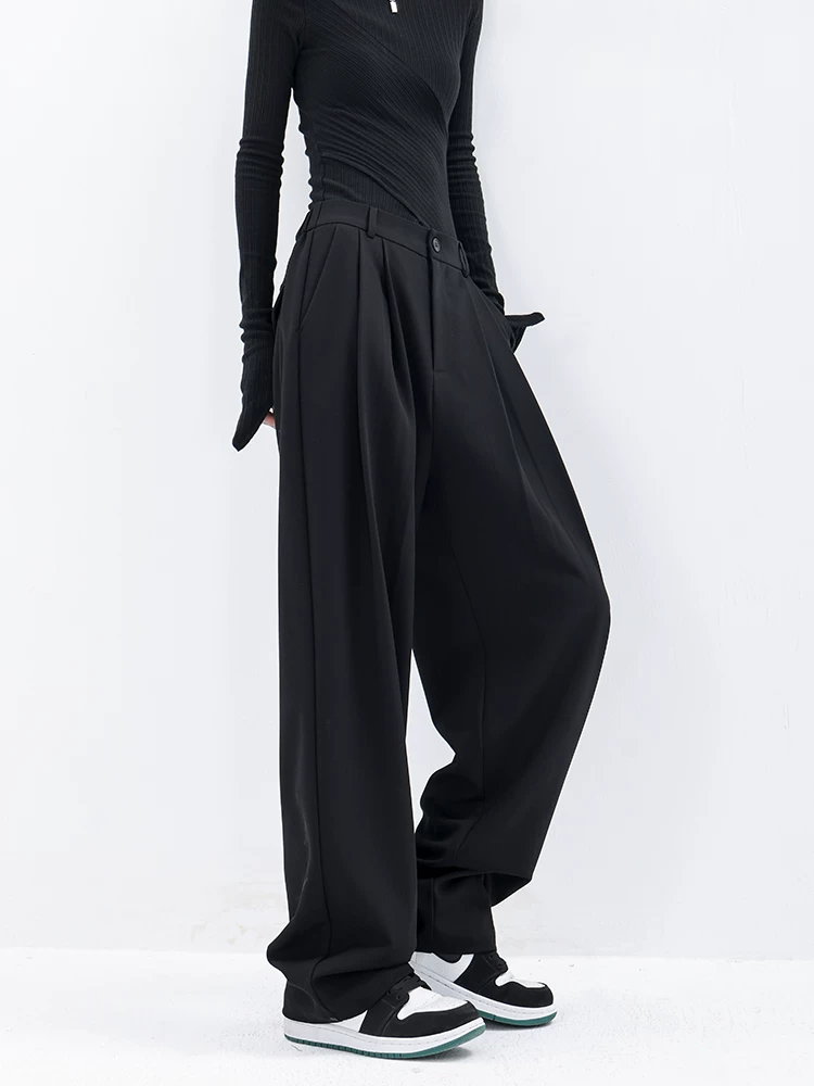 KEN STUDIO nguyên bản tối màu phong cách Yamamoto mùa thu quần ống rộng phù hợp với quần dài đến sàn quần ống thẳng unisex