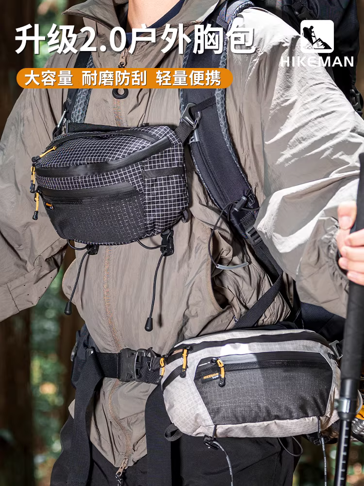 Túi đeo ngực chiến thuật bền ngoài trời, dung tích lớn, túi đeo chéo, túi đeo hông thể thao đi bộ đường dài, túi mở rộng, chống thấm nước