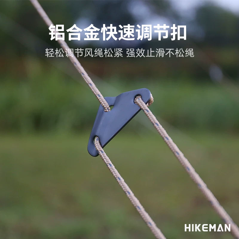 Dây gió tán ngoài trời, dây phản quang dày, 10m dây kéo chính tán chống gió cho lều lớn, dây điều chỉnh khóa tam giác