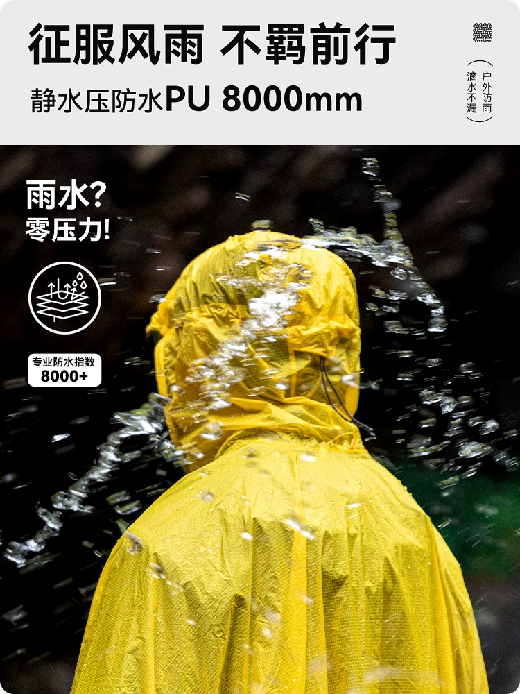 Áo mưa nhẹ đi bộ đường dài ngoài trời cắm trại leo núi câu cá có tay áo cho nam và nữ đi xe đạp di động bảo vệ toàn thân khỏi mưa