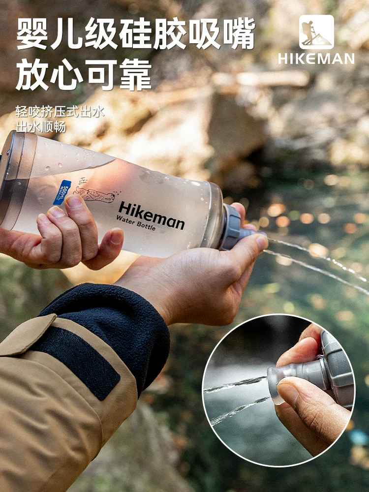 Bình nước thể thao ngoài trời chất liệu silicon mềm, có thể gấp gọn, dùng cho đạp xe, leo núi, chạy bộ, thể dục đường dài, chất liệu TPU, cốc nước di động