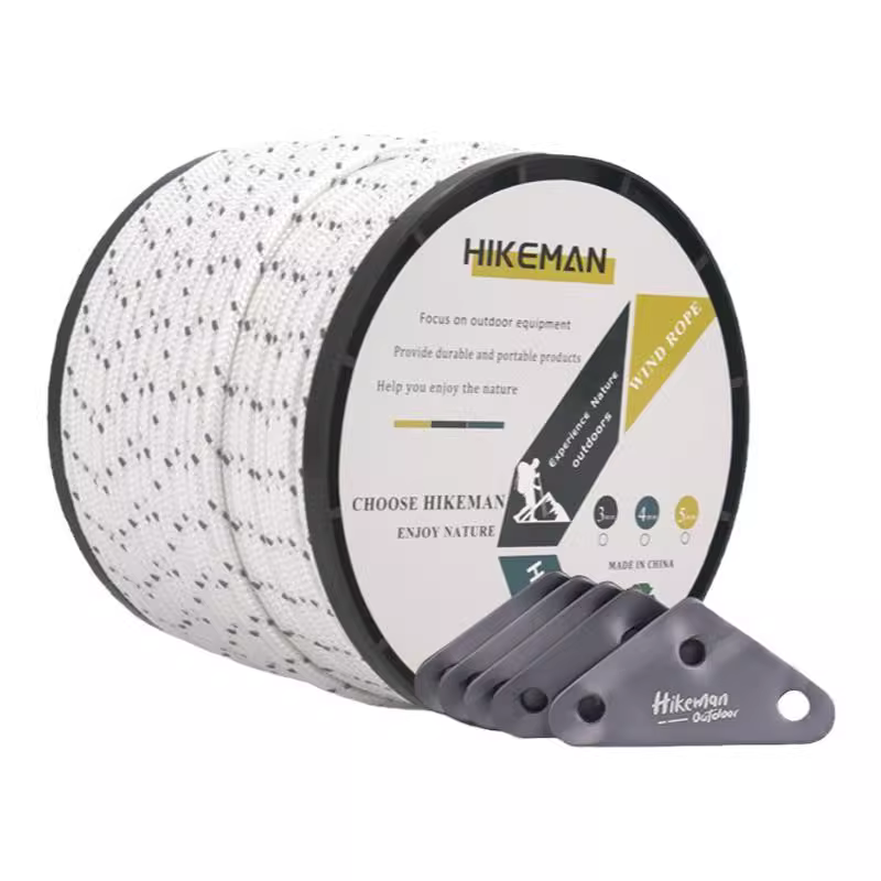HIKEMAN ngoài trời tán chống gió dây dày 5mm phản quang cắm trại dây lều cố định dây 50m dây phơi quần áo