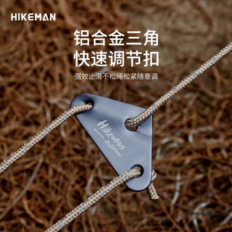 Dây buộc lều ngoài trời dày 6mm, chống gió, dùng để cố định mái che cắm trại, có phản quang, khóa điều chỉnh hình tam giác, dây kéo