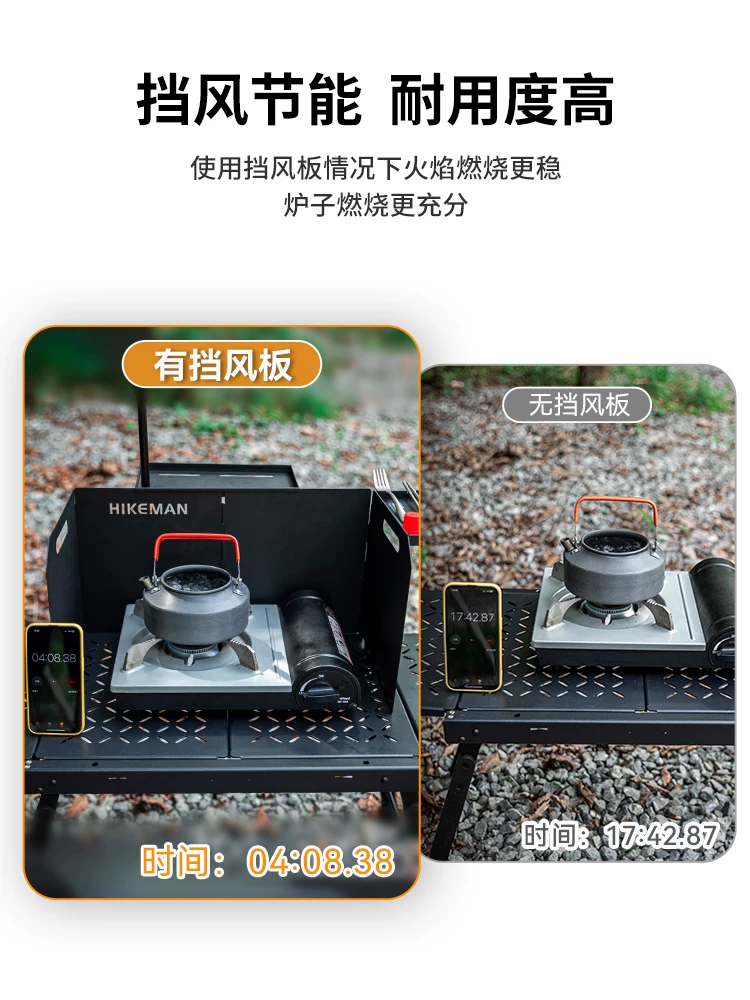 Vách chắn gió bếp ngoài trời kiểu cassette, dùng cho cắm trại, có ngăn chứa đồ IGT, gấp gọn được, dày dặn, mặt bàn chống gió, vỏ bảo vệ bếp, vòng chắn gió