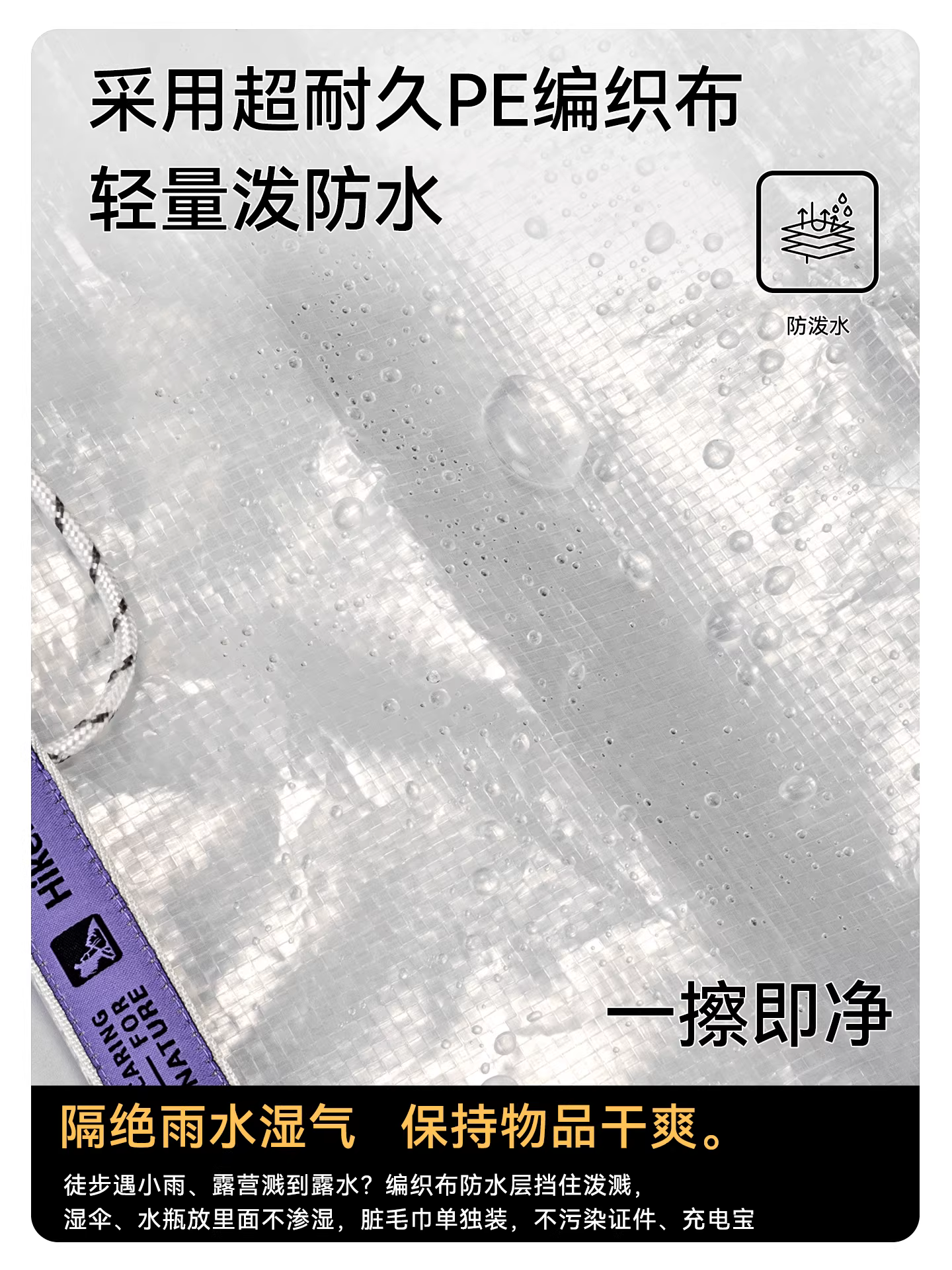 Túi du lịch ngoài trời trong suốt, xách tay, dùng cho đi làm, thể thao, đựng đồ, chất liệu vải dệt, chống thấm nước, dung tích lớn, đeo chéo