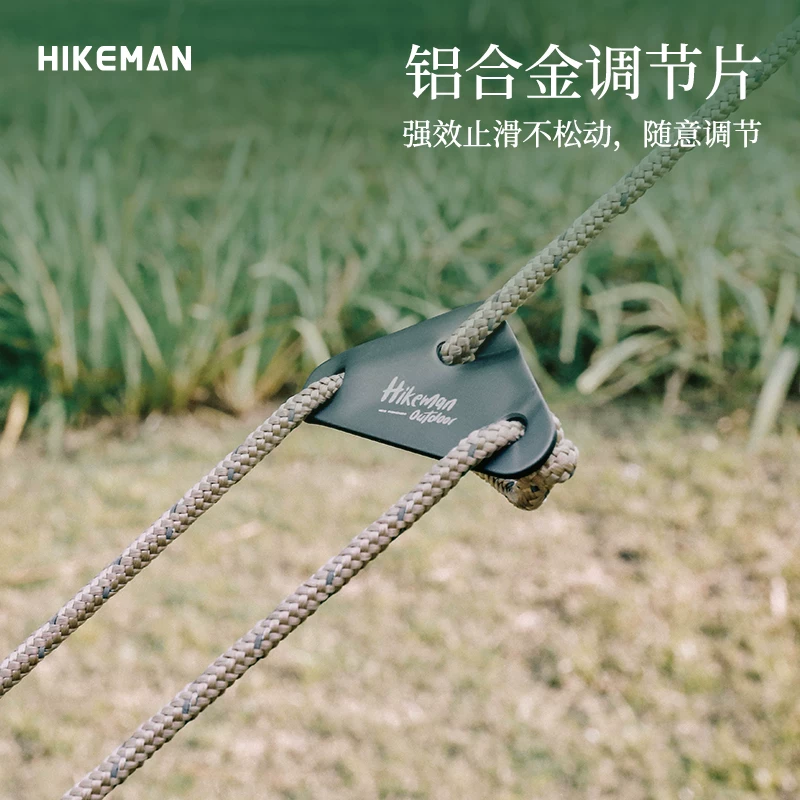 Bộ dụng cụ cắm trại HIKEMAN: bạt che dày 6mm, dây gió, móc nhanh, bộ điều chỉnh tam giác hợp kim nhôm