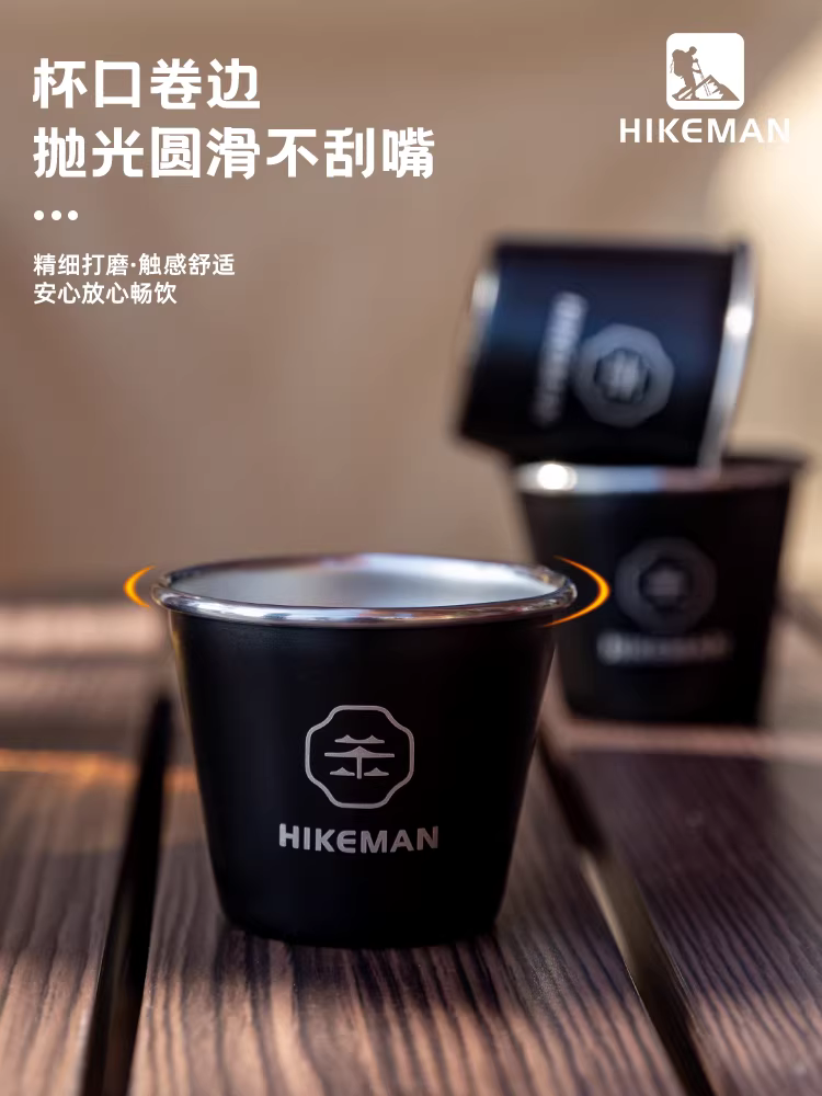 Cắm trại ngoài trời 304 cốc nước bằng thép không gỉ du lịch cầm tay cốc trà cốc cà phê 50ML mini nhỏ bộ ly rượu