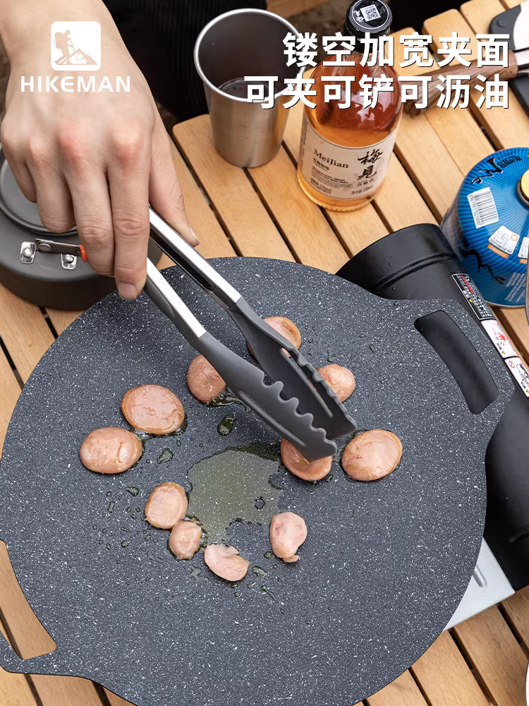 Kẹp nướng ngoài trời, kẹp thực phẩm chống bỏng dã ngoại, kẹp silicon chịu nhiệt độ cao, kẹp chiên bít tết nhà bếp, kẹp nướng bằng thép không gỉ