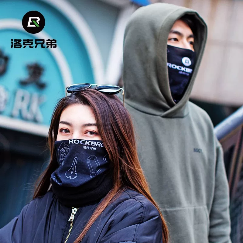 Khăn quàng cổ giữ ấm đa năng Rock Brothers, chất liệu fleece, dành cho nam và nữ, dùng khi đạp xe ngoài trời, mùa thu đông.