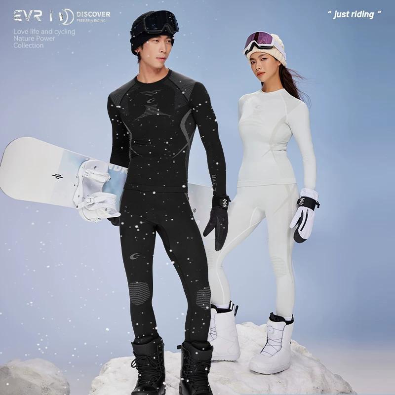 EVR [Unisex] Áo thun đi xe đạp thấm mồ hôi giống như mây Quần áo thể thao mùa thu đông Quần áo khô nhanh Trượt tuyết Áo lót giữ nhiệt