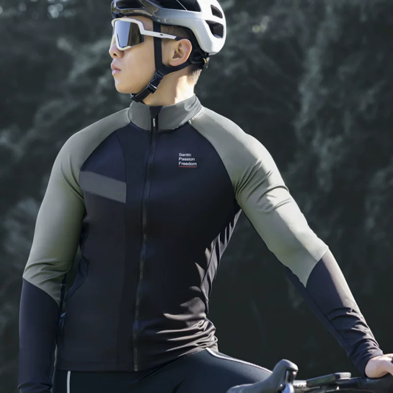 Áo khoác đi xe đạp mùa thu đông mới của Santic, áo khoác đi xe đạp đường trường chống gió và ấm áp.