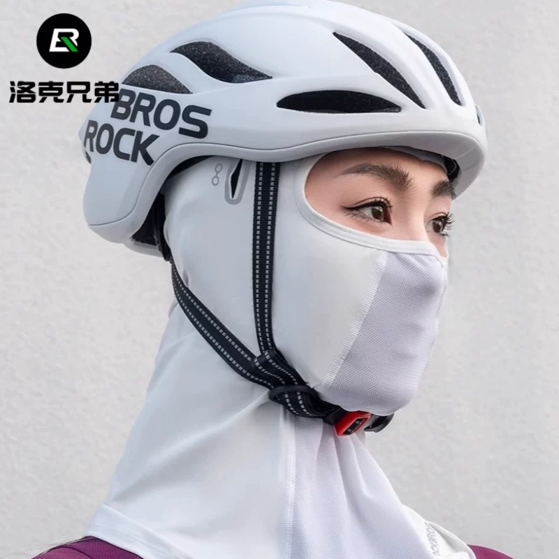 Mũ che nắng đi xe máy Rock Brothers dành cho nam và nữ, mặt nạ che kín mặt bằng lụa băng, khăn quàng cổ chống gió ngoài trời mùa xuân và mùa hè