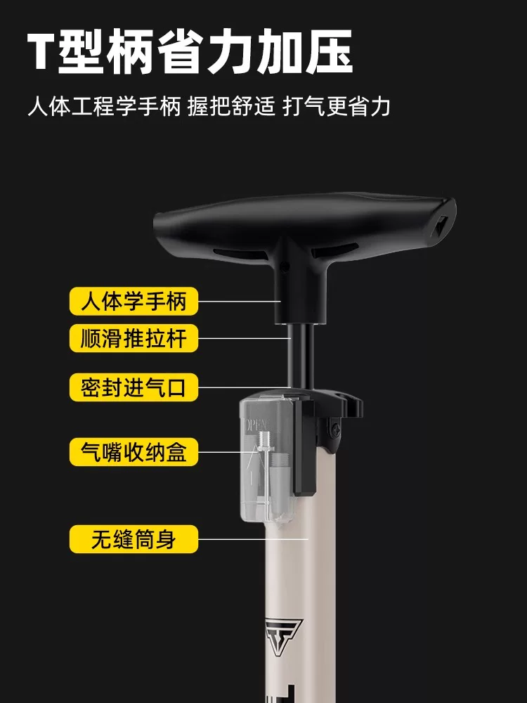 Máy bơm cao áp mới của Captain Tas dành cho xe đạp đường trường, xe đạp thông thường, sử dụng tại nhà, máy bơm xe hơi di động có đồng hồ đo áp suất