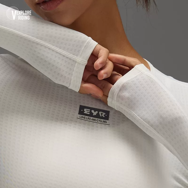 EVR - Áo đi xe đạp giữ nhiệt mùa thu đông dành cho cả nam và nữ, dài tay, thoáng khí khi đi ngoài trời, thấm mồ hôi, hút ẩm, nhanh khô