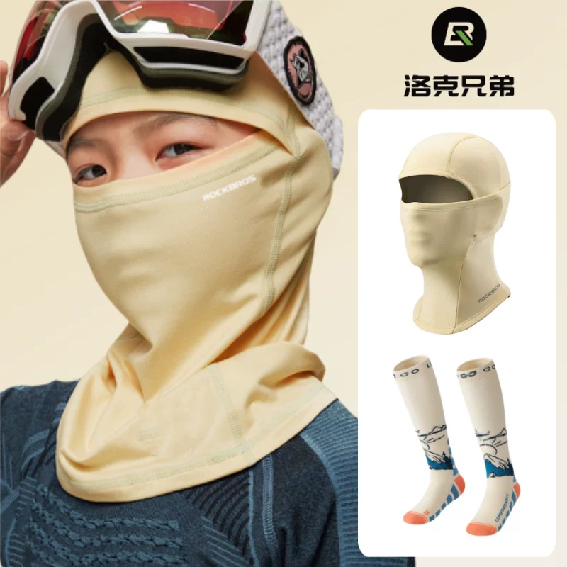 ROCKBROS đồ bảo hộ trượt tuyết mặt nạ trượt tuyết dành cho trẻ em thanh thiếu niên nam và nữ mặt nạ ấm chống gió bảo vệ cổ