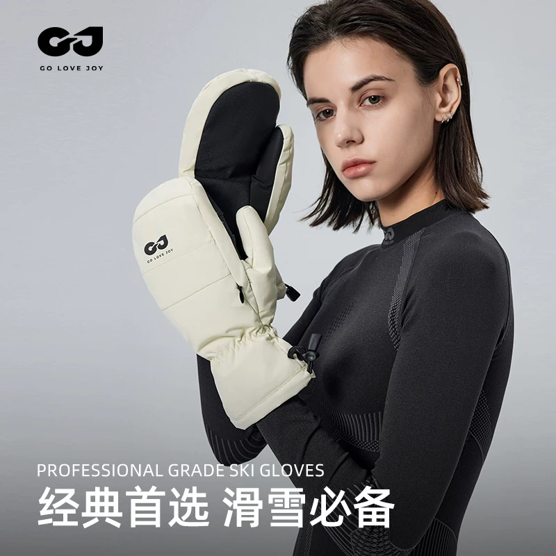 Găng tay trượt tuyết Golovejoy dành cho nữ, chống thấm nước chuyên nghiệp mùa đông với thiết bị bảo vệ cổ tay tích hợp, thích hợp cho cả ván đơn và ván đôi, ấm áp và thoáng khí, có dây đeo chống mất cho nam.