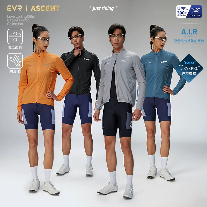 Áo khoác đi xe đạp chống gió EVR-Windproof Mùa thu đông Áo khoác chống gió Unisex Chống thấm nước Thoáng khí Xe đạp đường trường Đi xe đạp Nhẹ