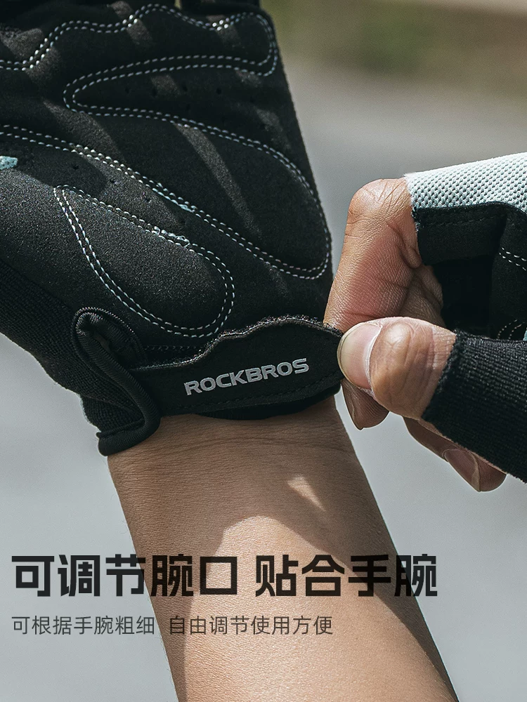 Găng tay đạp xe ROCKBROS nửa ngón kiểu mùa hè dành cho nam, xe đạp đường trường, mỏng, giảm sốc, dành cho nữ, xe đạp leo núi