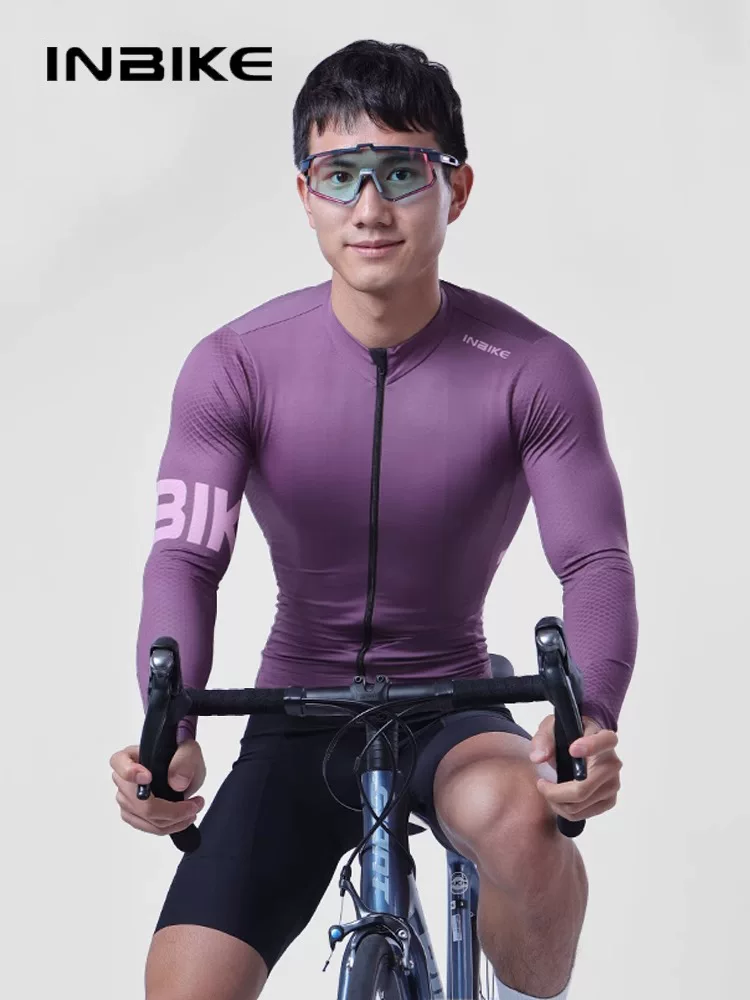 Áo xe đạp nam INBIKE2025 thoáng khí, nhanh khô, chất liệu tre mực, mùa xuân hè, tay dài, dành cho xe đạp đường trường